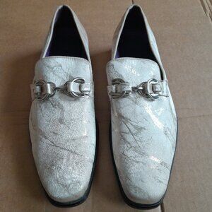 Men's Designer Loafer Dress Shoes White Size 12